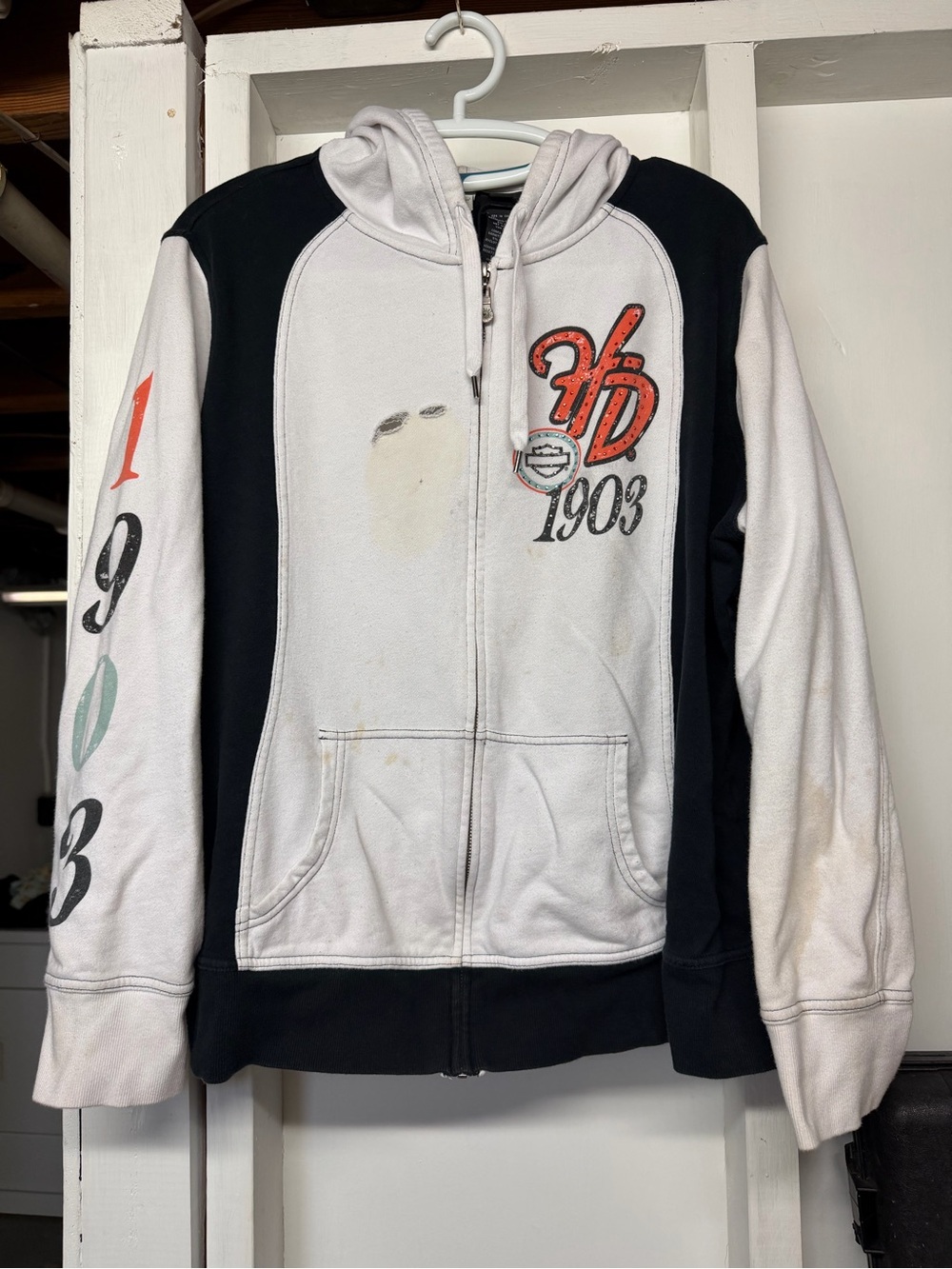 Harley Davidson Women’s Full Zip Hooded Jacket Cotton Size Large